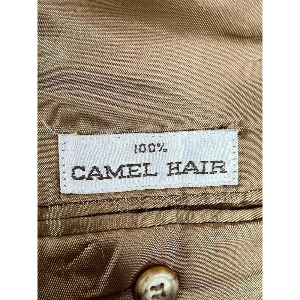 Bill Blass Blazer Mens 46R Camel Hair Tan Sport Coat Classic Two Button Made USA